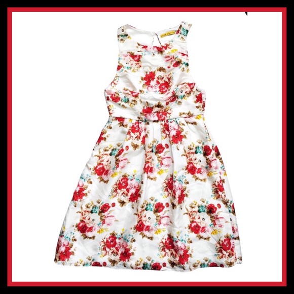 ALICE & OLIVIA FLORAL SILK DRESS Sz 2 - Picture 7 of 12